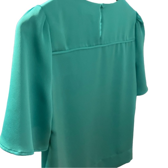 J Crew 365 Teal Women's Hammered Satin Top Size 0 - Picture 5 of 7